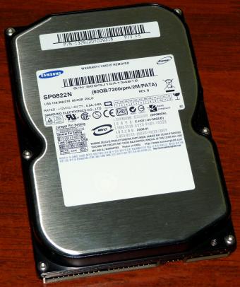 Samsung SpinPoint SP0822N Palo PATA 80GB HDD 7200rpm C0540 ARM 2006