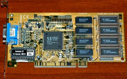 Hercules Terminator 3D EDO E6e S3 ViRGE On Board FCC-ID: 127MM-VS03A PCI 1996