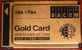 Psion Dacom 56k Fax Gold Card Global Multi-function PC Card GSM & ISDN Ready S99-2318-2