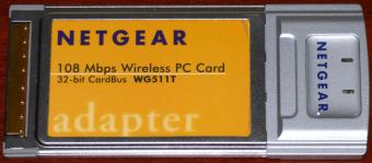 Netgear WG511T 108Mbps Wireless PC-Card Adapter FCC-ID: PY3WG511V3 inkl. Treiber CD