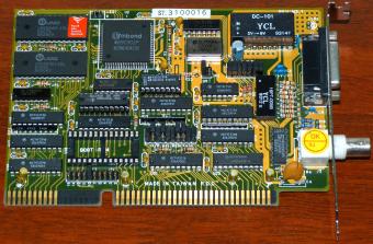 ST. 3100016 Winbond W89C901P, UMC UM6264B-10L, Novell Labs Tested & Approved ISA BNC NIC 1993