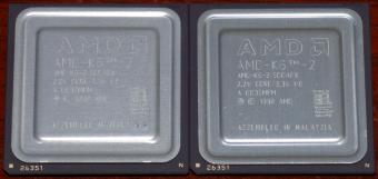2x AMD K6-2 500MHz CPUs 500AFX 2.2V Core 3.3V I/O Malaysia 1998