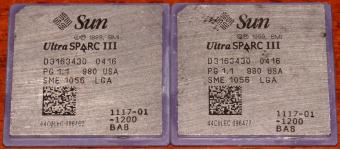 2x Sun UltraSPARC III 1200MHz CPU D3163430 0416 PG 1.1 980 USA SME 1056 LGA 1117-01 1200 BA8