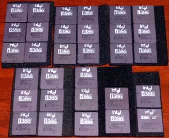 31x Intel i386 DX 20 & 25MHz CPUs (Doppel Sigma Zeichen) A80386DX-20 sSpec: SX214, SX215, SX217, SX543 Korea & Malay 1985