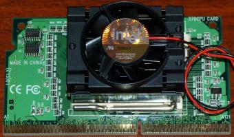370CPU Card Slot-1 inkl. Intel Celeron 333MHz (Mendocino) CPU sSpec: SL35R, Hologram Lüfter 1999