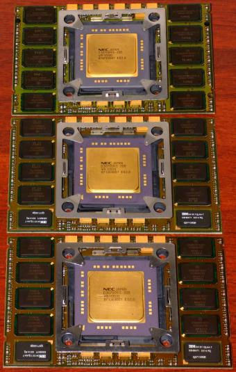3x NEC VR10000 200MHz CPUs inkl. Siemens Nixdorf/IBM RAM Module Boards Japan 1997