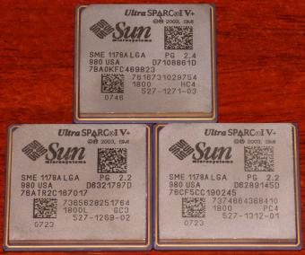 3x Sun Microsystems UltraSPARC IV+ SME1178A LGA PG2.4 PG2.2 980 USA 1800 HC4, 1800L GC3, 1800 PC4 CPUs 2003