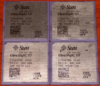 4x Sun UltraSPARC III E2594766 0240 PG 2.3 980 USA SME 1052B LGA 1043 -1015 AF4 CPUs 1999