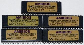 5x American Megatrends Amibios Pentium CPU PCI ISA Bios EPROMs 1993