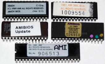 5x Amibios 286 386DX 386C & Pentium ISA AMI Bios EPROMs 1987-'93