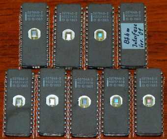 9x Intel D2764A-2 EPROMs 64K 1983