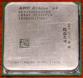 AMD Athlon 64 3500+ CPU (K8-Venice) ADA3500DAA4BW LBBWE 0535DPCW Socket-939 Malaysia 2001