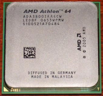 AMD Athlon 64 3800+ CPU (K8 Orleans) ADA3800IAA4CW LEDBF 0653WPMW Socket AM2 Malaysia 2005