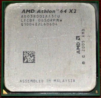 AMD Athlon 64 X2 3800+ CPU (K8 Windsor) ADO3800IAA5CU LFCBF 0650RPMW Malaysia 2005
