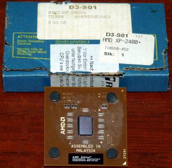 AMD Athlon XP 2400+ K7 (Thoroughbred) AXDA2400DKV3C Socket-A (Socket 462) in Reichelt Kartonage 2002