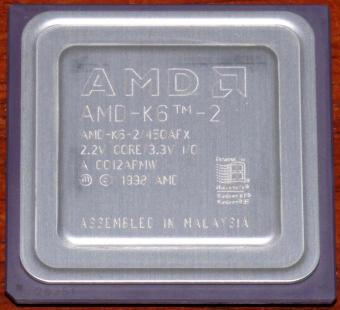AMD K6-2 450MHz CPU 450AFX 2.2V Core 3.3V I/O Malaysia 1998