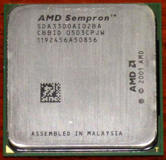 AMD Sempron 3300+ CPU (K8 Palermo) SDA3300AIO2BA CBBID 0504CPJW Socket-754 Malaysia 2001