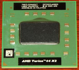 AMD Turion 64 X2 Mobile TL-52 Dual-Core 1,6Ghz CPU (K8 Trinidad) TMDTL52HAXSCT, 638-pin, Sockel S1, 2005
