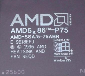 AMD5K86-P75 AMD-SSA/5-75ABR CPU 75MHz Sockel7 1996