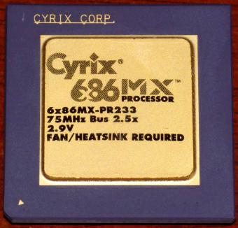 Cyrix 6x86MX PR233 Processor 75MHz Bus 2.5x 2.9V USA Canada 1997