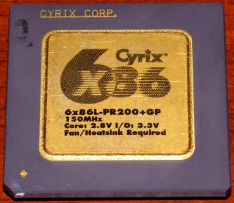 Cyrix Corp. 6x86 150MHz CPU 6x86L-PR200+GP Core 2.8V I/O 3.3V Canada 1995