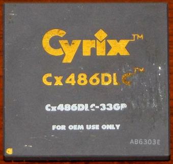 Cyrix Cx486DLC 33MHz CPU (rare Gold BB-Version) Cx486DLC-33GP 132-pin CPGA (80386-Sockel) 1992