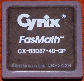 Cyrix FasMath 40MHz DX FPU CX-83D87-40-GP dark cPGA-68 USA 1989
