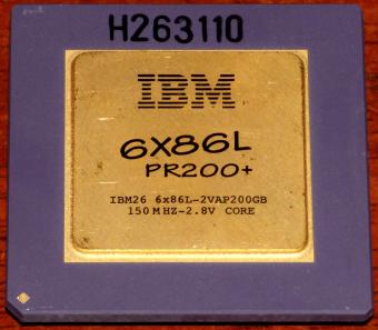 IBM 6x86L PR200+ IBM26 6x86L-2VAP200GB 150MHz 2.8V Core (Codename M1L) Cyrix USA 1995