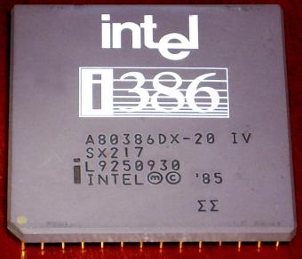 Intel 80386DX-20 CPU mit Doppel Sigma Zeichen 1985