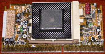 Intel Celeron 400MHz CPU FVRX400-128 sSpec: SL3A2 (Mendocino) Socket-370 inkl. Slot1 Adapter Platine Malay 1998