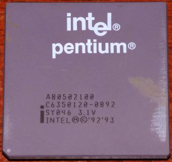 Intel Pentium 100MHz CPU A80502100 sSpec: SY046 3.1V iPP 1993