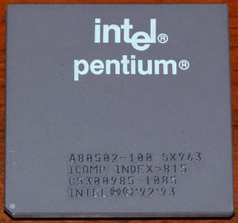 Intel Pentium 100MHz CPU sSpec: SX963 A80502-100