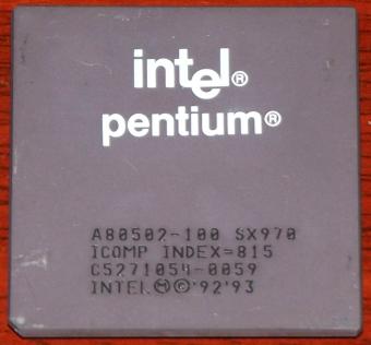 Intel Pentium 100MHz CPU sSpec: SX970, A80502-100 iPP 1993