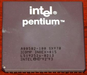 Intel Pentium 100MHz CPU sSpec: SX970 A80502-100