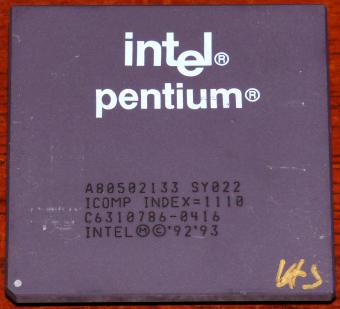 Intel Pentium 133MHz CPU sSpec: SY022 A80502133 sign