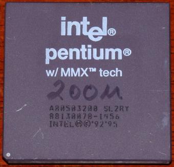 Intel Pentium 200MHz CPU w/MMX tech sSpec: SL2RY A80503200 2.8V iPP