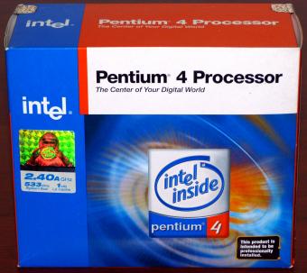 Intel Pentium 4 Processor 2.4GHz (Prescott) CPU sSpec: SL7YP, 1MB L2-Cache, 533MHz FSB, PGA-478 inkl. Lüfter, Code BX80546PE2400ESL7YP, OVP/NEU Box mit Hologram-Siegel 2004