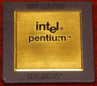 Intel Pentium 60MHz A80501-60 sSpec: SX835 Goldcap CPU 1992