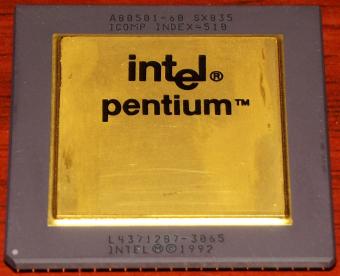 Intel Pentium 60MHz Goldcap CPU A80501-60 sSpec: SX835