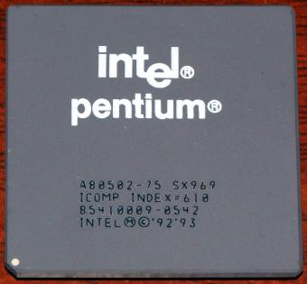 Intel Pentium 75MHz CPU sSpec: SX969 A80502-75 1993