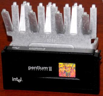Intel Pentium II MMX 350MHz CPU sSpec: SL2U3 (Deschutes) inkl. ALU Kühler Compaq Computer Corp. Ireland 1996