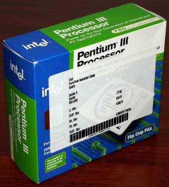 Intel Pentium III 750MHz CPU, 512KB L2-Cache, Neu in OVP