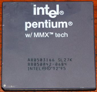 Intel Pentium MMX 166MHz CPU sSpec: SL27K 2.8V 1995