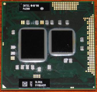 Intel Pentium P6200 Dual Core 2.13GHz Mobile CPU sSpec: SLBUA (Arrandale) inkl. HD-Graphics, PGA988, Sockel G1, 3MB L3-Cache, 2008