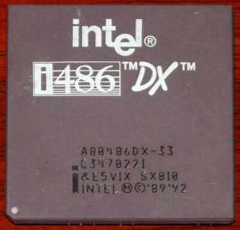 Intel 486DX-33 CPU sSpec: SX810, A80486DX-33, 1992