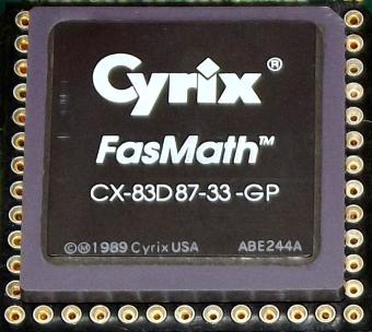 Cyrix FasMath CX-83D87-33-GP (Black Version) FPU Ceramic PGA-68 CoPro 1989