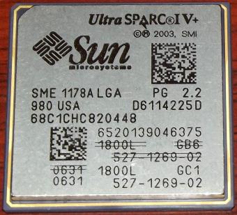 SUN Microsystems UltraSPARC IV+ 1,8GHz CPU (Panther), SME 1178A LGA, 1800L GC1, 2MB L2-Cache, 1368-pin ceramic-LGA, 2003