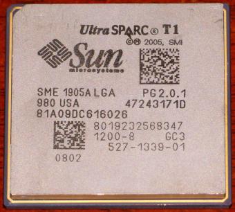 Sun Microsystems UltraSPARC T1 SME 1905A LGA 980 USA PG 2.0.1 4724317D 1200-8 GC3 CPU 2005