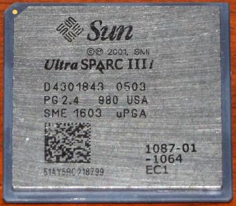 Sun UltraSPARC IIIi 1064MHz CPU SME 1603 uPGA PG 2.4 980 USA 2001