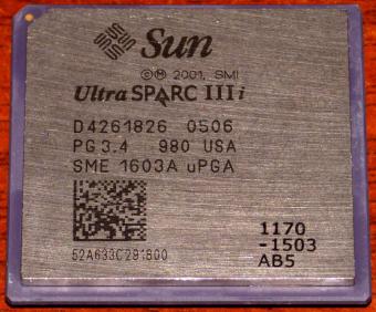 Sun UltraSPARC IIIi D4261826 PG 3.4 980 USA SME 1603A uPGA 1170 -1503 AB5 Goldpin CPU 2001